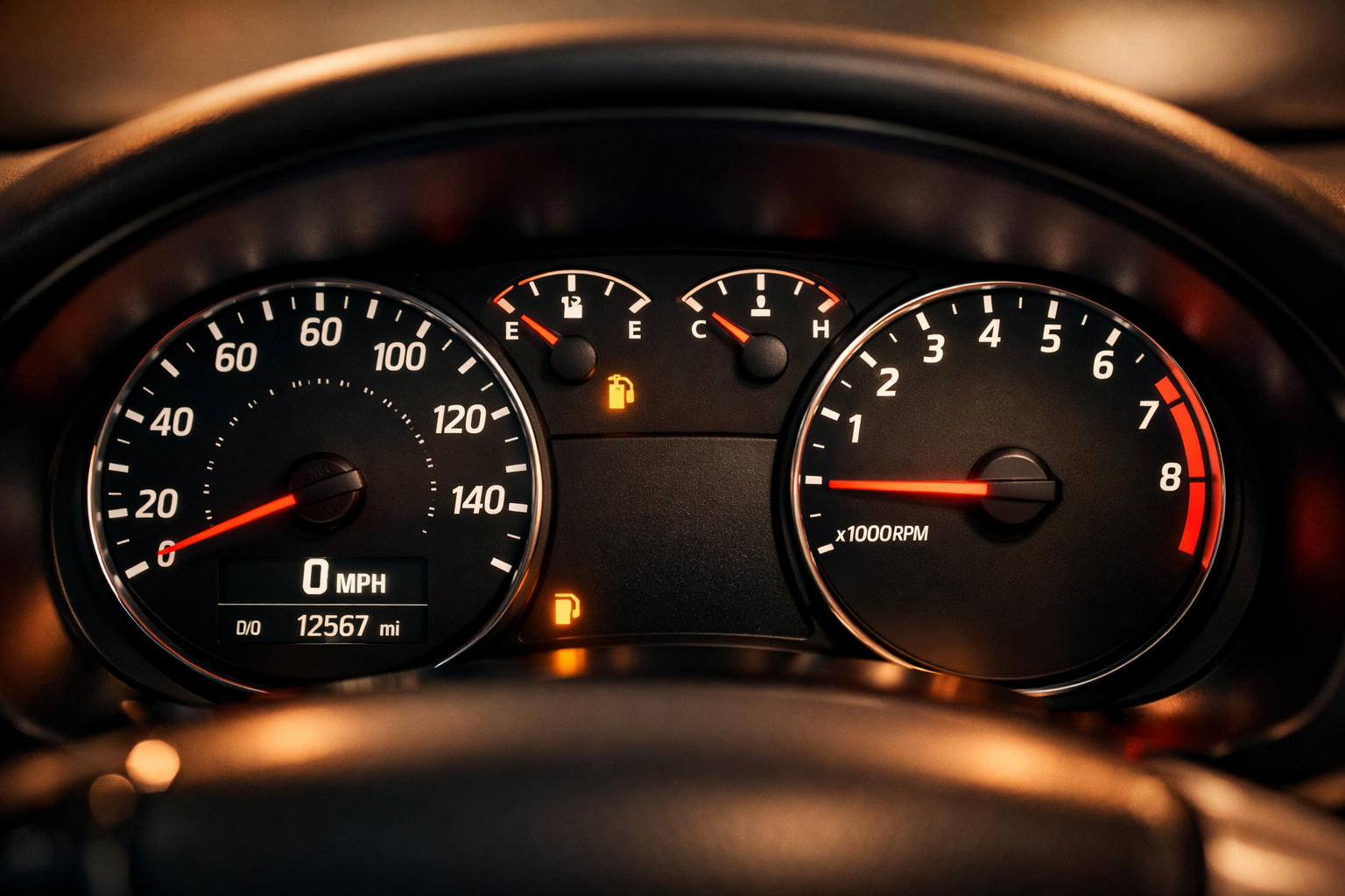 Arac gosterge paneli yakindan gorunum