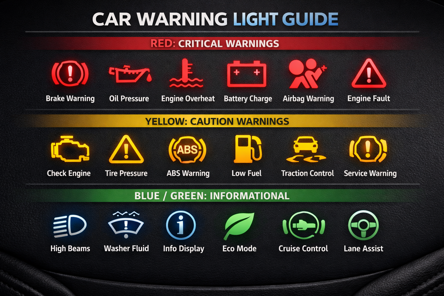 Kirmizi, sari ve mavi uyari isigi renklerinin anlam tablosu